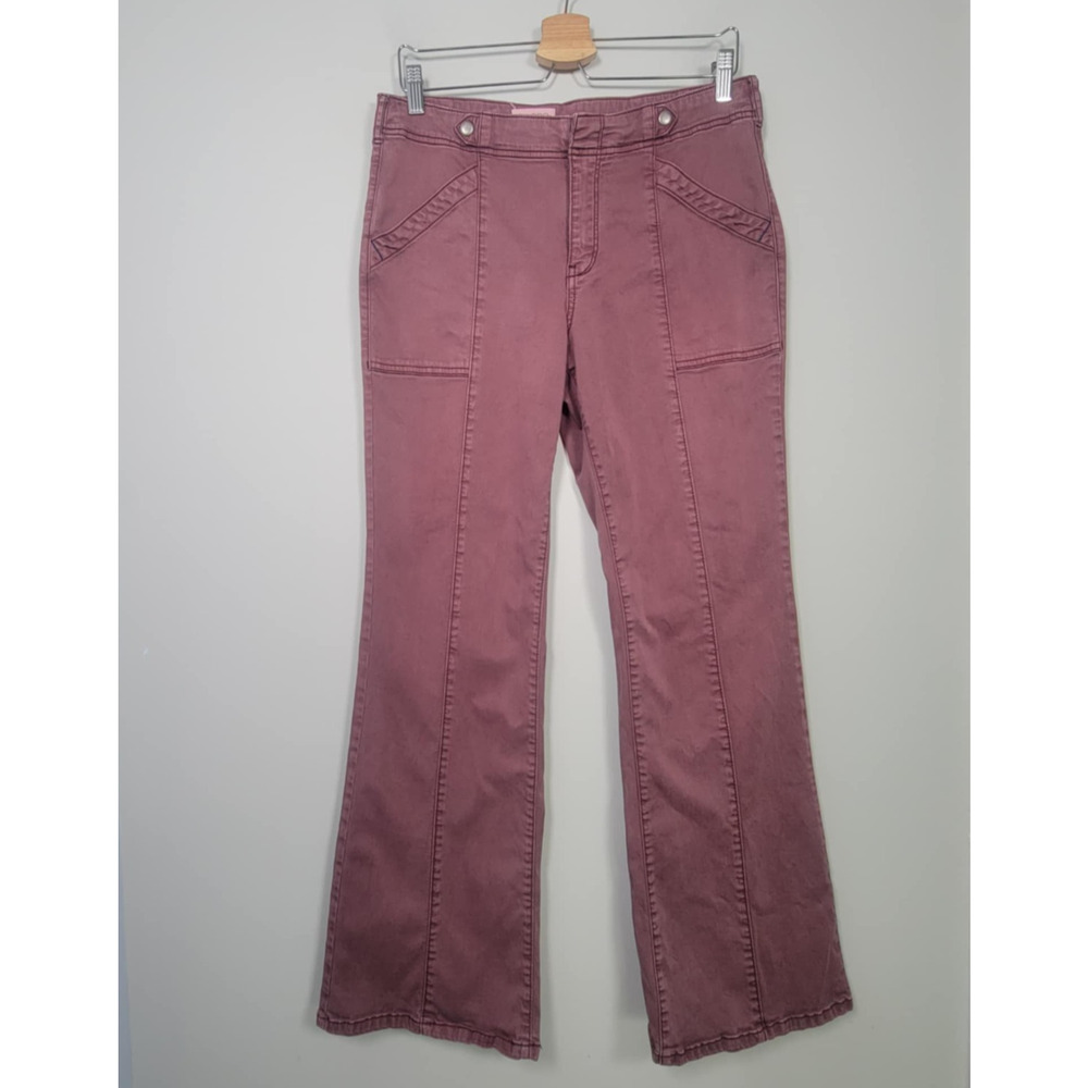 Pilcro Rose-Mauve Flare Utility Pants